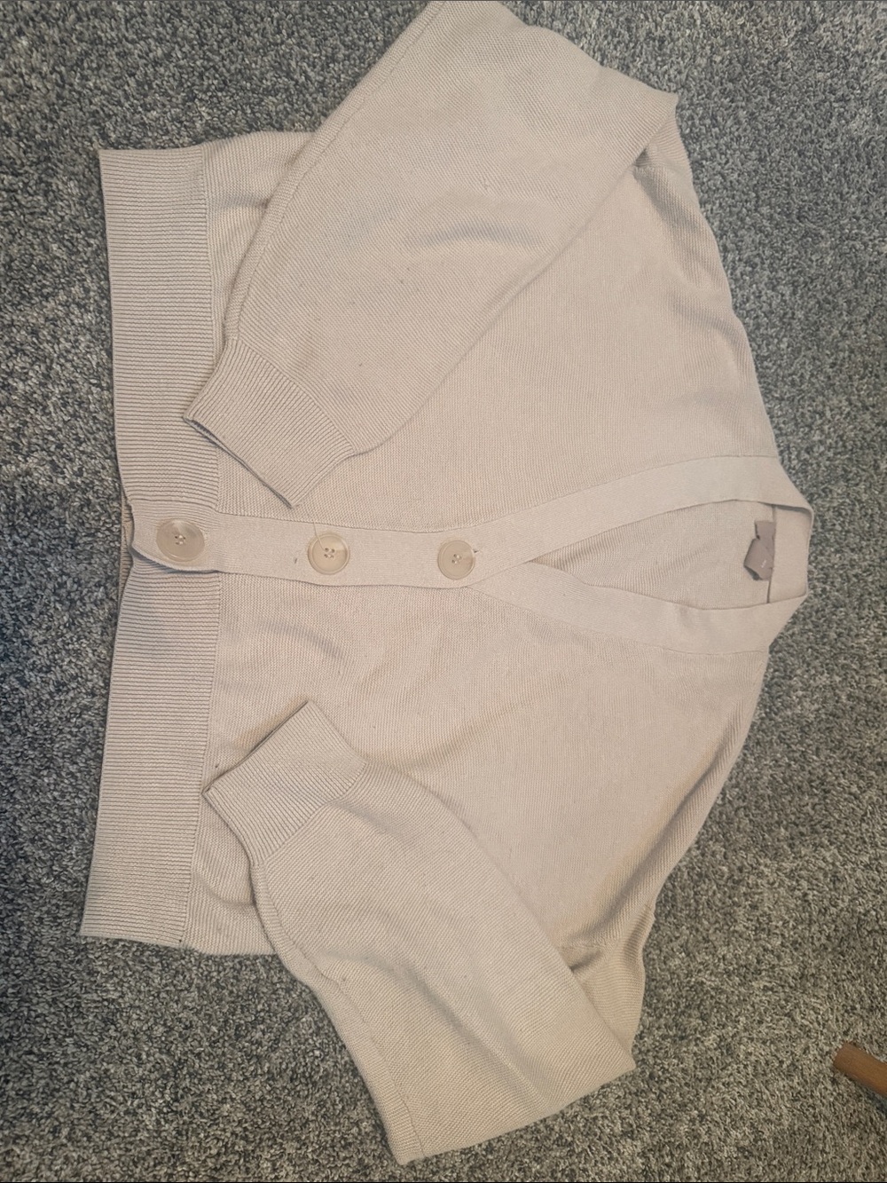 H&M Light Cream Button-Front V-Neck Cardigan